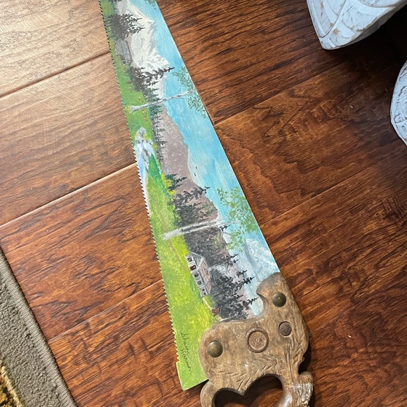 Painting on vintage Saw - Picture 2 of 14